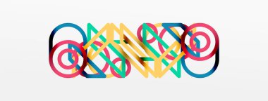 Soyut arkaplan - renkli çember çizgileri teknoloji veya iş dijital şablonu