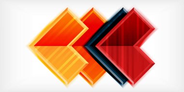 3D efektler ve çizgi dokusu geometrik soyut arkaplan ile oluşturulan ok sembolleri