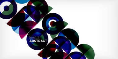 Minimum geometrik soyut arkaplan. Çember kare ve üçgen tasarım. Duvar kağıdı, afiş, arkaplan veya iniş için moda tekno iş şablonu