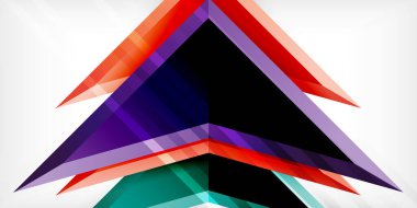 3d efektli oklar soyut arkaplan. Açık gri arkaplanda üçgenler