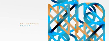 Soyut arkaplan - çizgilerden oluşan renkli geometrik şekiller. Teknoloji veya iş dijital şablonu