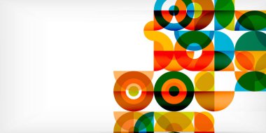 Minimum geometrik soyut arkaplan. Çember kare ve üçgen tasarım. Duvar kağıdı, afiş, arkaplan veya iniş için moda tekno iş şablonu