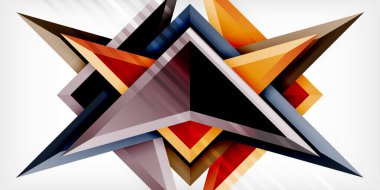 3d efektli oklar soyut arkaplan. Açık gri arkaplanda üçgenler