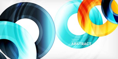 Işık efektli parlak daireler. Soyut arkaplan