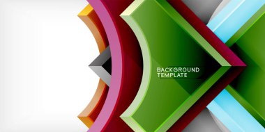 Kare, ok şekilleri yuvarlak elementlerle vektör ilülasyonu Duvar kağıdı, bayrak, arkaplan, kart, kitap illüstrasyonu, iniş sayfası