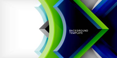 Kare, ok şekilleri yuvarlak elementlerle vektör ilülasyonu Duvar kağıdı, bayrak, arkaplan, kart, kitap illüstrasyonu, iniş sayfası