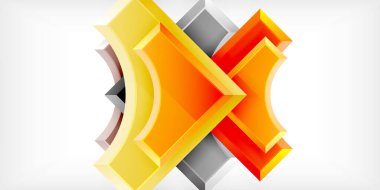 Kare, ok şekilleri yuvarlak elementlerle vektör ilülasyonu Duvar kağıdı, bayrak, arkaplan, kart, kitap illüstrasyonu, iniş sayfası