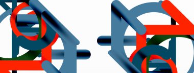 Soyut arkaplan. Çemberler ve renkli yuvarlak çizgiler. Doğrusal geometrik minimal tasarım