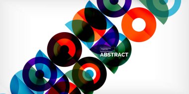 Minimum geometrik soyut arkaplan. Çember kare ve üçgen tasarım. Duvar kağıdı, afiş, arkaplan veya iniş için moda tekno iş şablonu