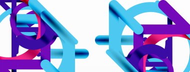 Doğrusal tasarım renkli daireler ve çizgiler