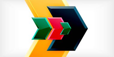 Vektör 3d ok tekno tasarım şablonu