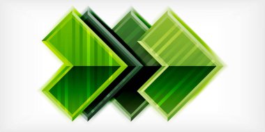 3D efektler ve çizgi dokusu geometrik soyut arkaplan ile oluşturulan ok sembolleri