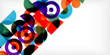 Minimum geometrik soyut arkaplan. Çember kare ve üçgen tasarım. Duvar kağıdı, afiş, arkaplan veya iniş için moda tekno iş şablonu