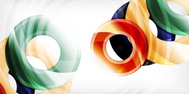 Işık efektli parlak daireler. Soyut arkaplan