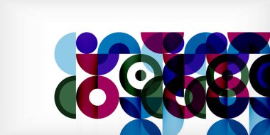 Minimum geometrik soyut arkaplan. Çember kare ve üçgen tasarım. Duvar kağıdı, afiş, arkaplan veya iniş için moda tekno iş şablonu