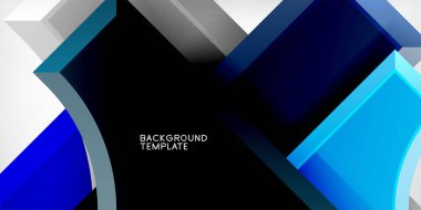 Kare, ok şekilleri yuvarlak elementlerle vektör ilülasyonu Duvar kağıdı, bayrak, arkaplan, kart, kitap illüstrasyonu, iniş sayfası