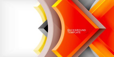 Kare, ok şekilleri yuvarlak elementlerle vektör ilülasyonu Duvar kağıdı, bayrak, arkaplan, kart, kitap illüstrasyonu, iniş sayfası