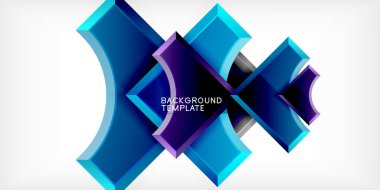 Kare, ok şekilleri yuvarlak elementlerle vektör ilülasyonu Duvar kağıdı, bayrak, arkaplan, kart, kitap illüstrasyonu, iniş sayfası