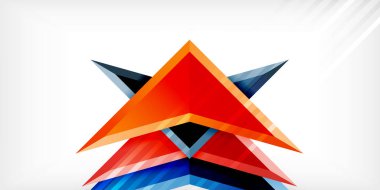 3d efektli oklar soyut arkaplan. Açık gri arkaplanda üçgenler