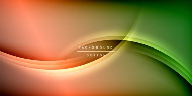 Gölge çizgileri olan etkileyici bir poster. Özellikler teknolojisi, minimalist ve iş temaları, parlak canlı renk şemaları