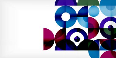 Minimum geometrik soyut arkaplan. Çember kare ve üçgen tasarım. Duvar kağıdı, afiş, arkaplan veya iniş için moda tekno iş şablonu