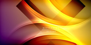 Gölge çizgileri olan etkileyici bir poster. Özellikler teknolojisi, minimalist ve iş temaları, parlak canlı renk şemaları