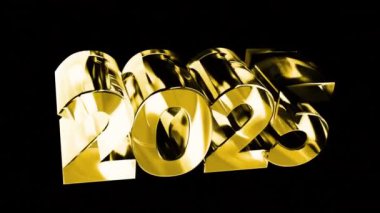 Işık dağılımlı cam hareketli grafikleri. 3D Numarası 2025 Yeni Yıl Şekil Dönüştürücü