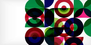 Minimum geometrik soyut arkaplan. Çember kare ve üçgen tasarım. Duvar kağıdı, afiş, arkaplan veya iniş için moda tekno iş şablonu