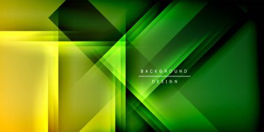 Gölge çizgileri olan etkileyici bir poster. Özellikler teknolojisi, minimalist ve iş temaları, parlak canlı renk şemaları