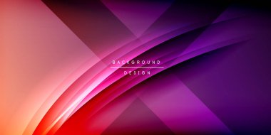 Gölge çizgileri olan etkileyici bir poster. Özellikler teknolojisi, minimalist ve iş temaları, parlak canlı renk şemaları