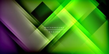 Gölge çizgileri olan etkileyici bir poster. Özellikler teknolojisi, minimalist ve iş temaları, parlak canlı renk şemaları