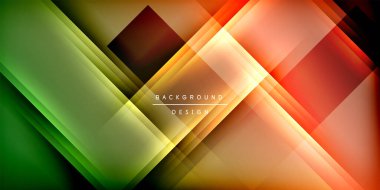 Gölge çizgileri olan etkileyici bir poster. Özellikler teknolojisi, minimalist ve iş temaları, parlak canlı renk şemaları