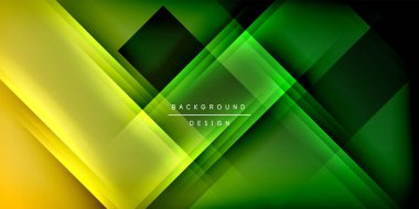 Gölge çizgileri olan etkileyici bir poster. Özellikler teknolojisi, minimalist ve iş temaları, parlak canlı renk şemaları