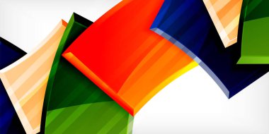 Renkli geometrik soyut şekiller. Duvar kağıdı, afiş, arkaplan, kart, kitap illüstrasyonu, iniş sayfası