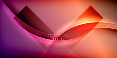 Gölge çizgileri olan etkileyici bir poster. Özellikler teknolojisi, minimalist ve iş temaları, parlak canlı renk şemaları