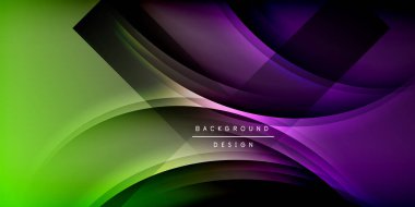 Gölge çizgileri olan etkileyici bir poster. Özellikler teknolojisi, minimalist ve iş temaları, parlak canlı renk şemaları