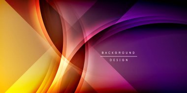 Gölge çizgileri olan etkileyici bir poster. Özellikler teknolojisi, minimalist ve iş temaları, parlak canlı renk şemaları