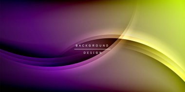 Gölge çizgileri olan etkileyici bir poster. Özellikler teknolojisi, minimalist ve iş temaları, parlak canlı renk şemaları