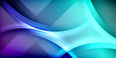 Gölge çizgileri olan etkileyici bir poster. Özellikler teknolojisi, minimalist ve iş temaları, parlak canlı renk şemaları