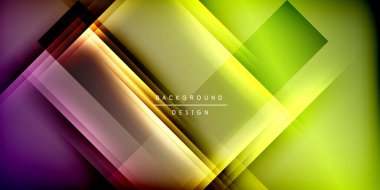 Gölge çizgileri olan etkileyici bir poster. Özellikler teknolojisi, minimalist ve iş temaları, parlak canlı renk şemaları