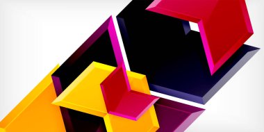 Vektör 3d ok tekno tasarım şablonu