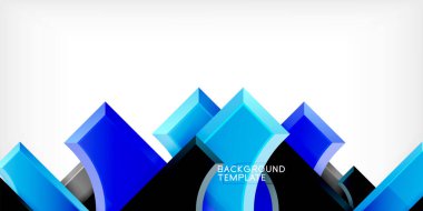 Kare, ok şekilleri yuvarlak elementlerle vektör ilülasyonu Duvar kağıdı, bayrak, arkaplan, kart, kitap illüstrasyonu, iniş sayfası