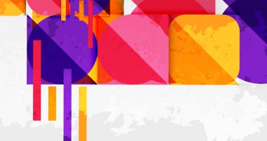 Kareler, daireler, üçgenler ve kumlu, gürültülü doku. Duvar Kağıdı, Sancak, Arkaplan, Kart, Kitap İllüstrasyonu, İniş Sayfası