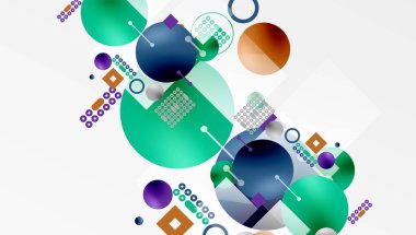 Çemberler ve elementler geometrik soyut arkaplan