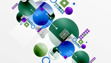 Çemberler ve elementler geometrik soyut arkaplan