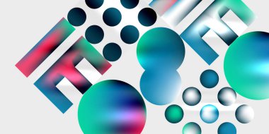 Basit şekiller - daireler, üçgenler, dikdörtgenler soyut arka plan. Duvar Kağıdı, Sancak, Arkaplan, Kart, Kitap İllüstrasyonu, İniş Sayfası