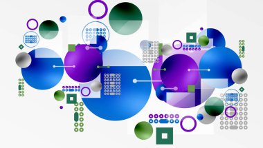 Çemberler ve elementler geometrik soyut arkaplan