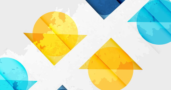 Grainy stain texture geometric abstract background with circles, squares and lines. Vector Illustration For Wallpaper, Banner, Background, Card, Book Illustration, landing page