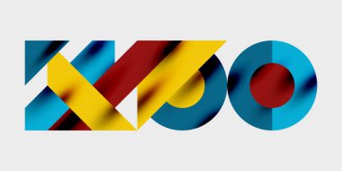 Dairelerin, yarım dairelerin ve parlak efektli ve düzgün eğimli üçgenlerin detaylı bileşimi. Yaratıcı ve teknolojiden ilham alan projeler için parlak ve modern bir vektör tasarımı