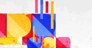 Çemberler, kareler ve çizgilerle geometrik arkaplandaki tahıllı leke dokusu. Duvar Kağıdı, Sancak, Arkaplan, Kart, Kitap İllüstrasyonu, İniş Sayfası